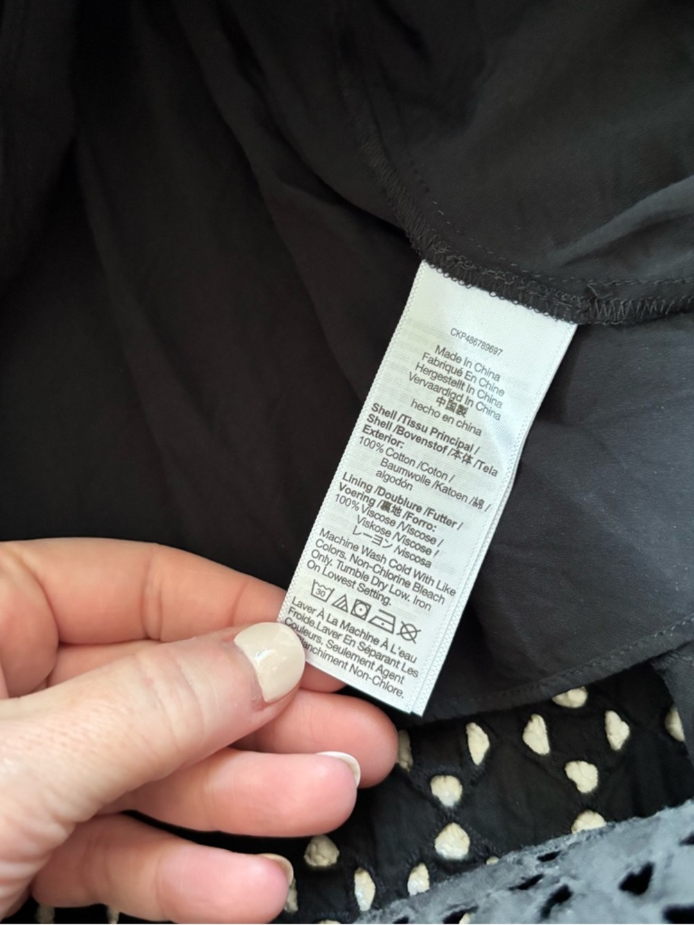 Madewell Black Eyelet Maxi Dress - Sleeveless V-Neck - Picture 5 of 6